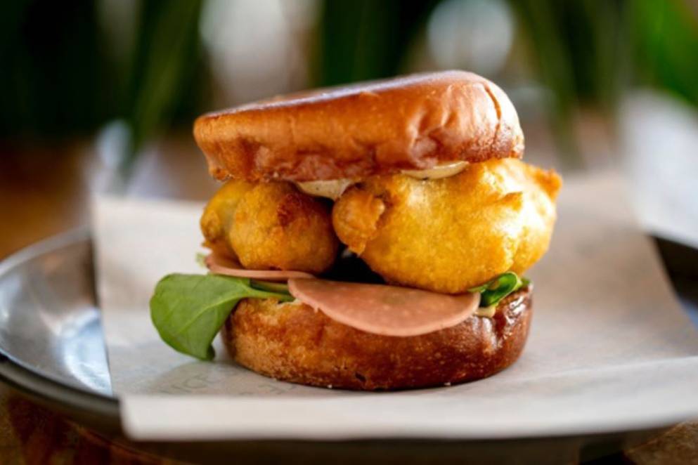 Saint Alice​ - Fried Oyster Brioche McMuffin
