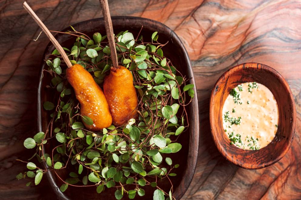 Ahi - Scampi Corn Dogs