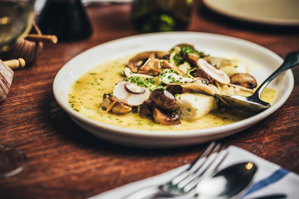 usto at the Grand - Clevedon buffalo ricotta gnocchi aka “Orgy of Mushrooms”