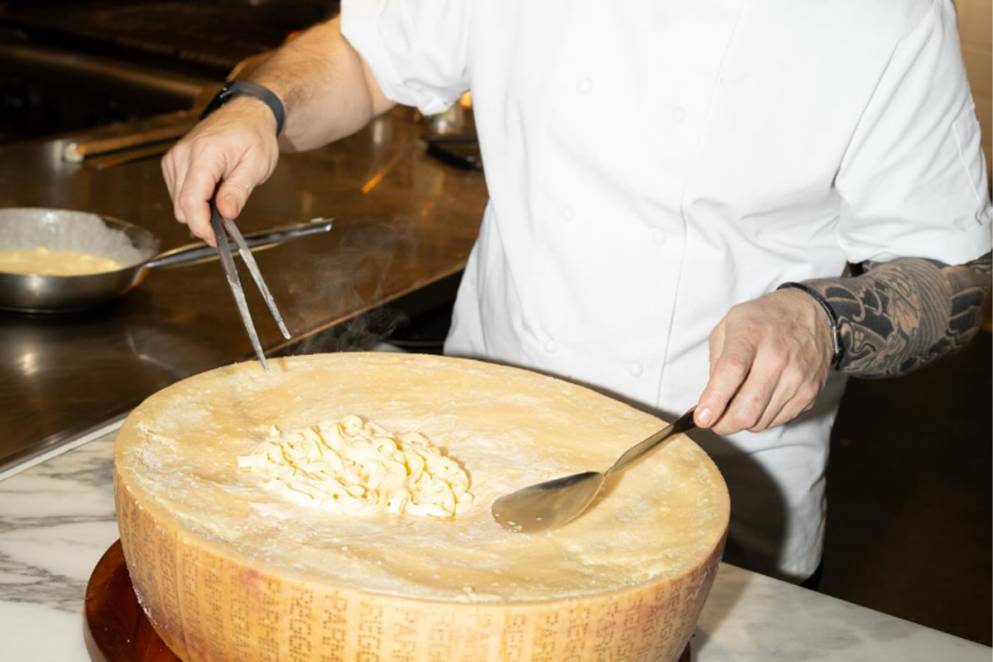 Parmesan Wheel Pasta Bossi