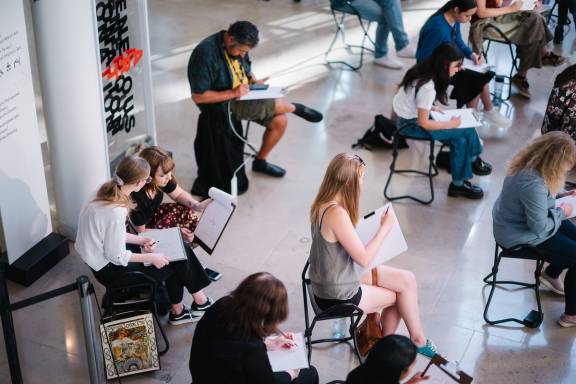 Drop-in drawing at Auckland Art Gallery