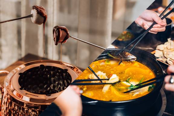 Unexpected Experiences fondue and hotpot