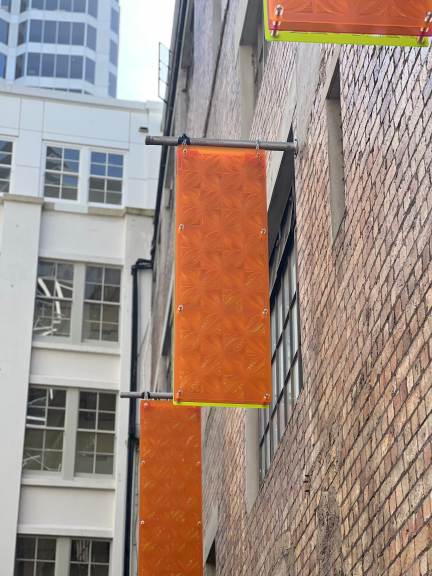 Tribute Luggage Tags Triptych - Changing Lanes - ArtWeek 2023