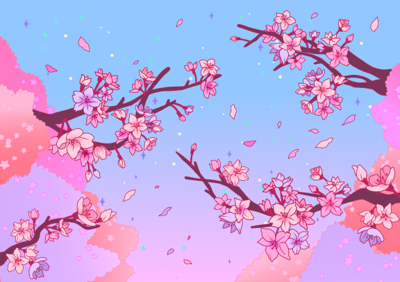 Pink blossom spring