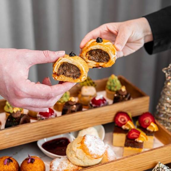 Festive afternoon tea bellini bar