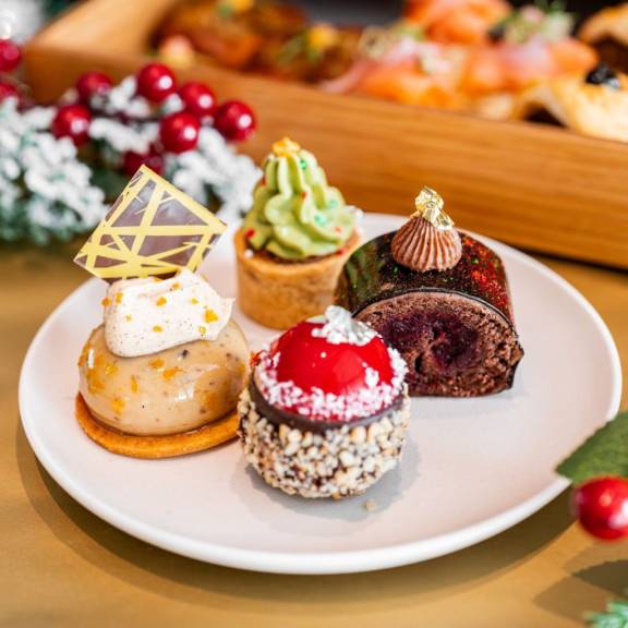 Festive afternoon tea bellini bar