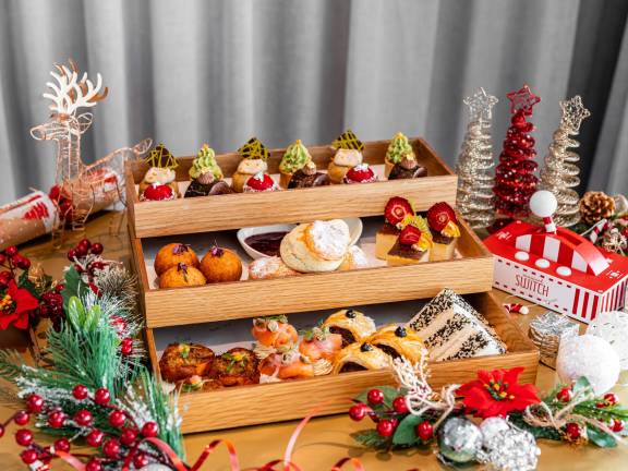 Festive afternoon tea bellini bar