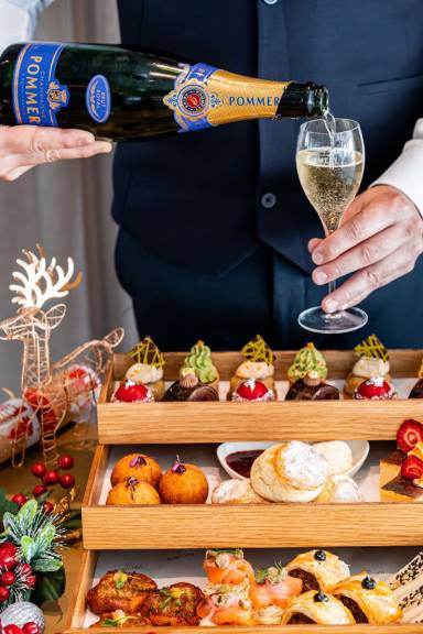 Festive afternoon tea bellini bar