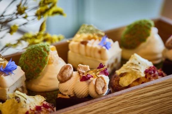 The shared table afternoon tea Bellini Bar