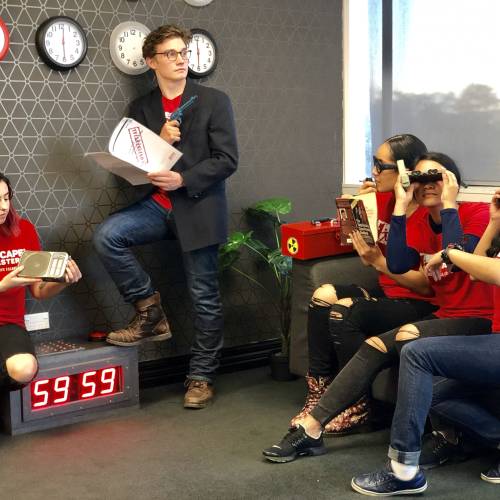 People in an escape room