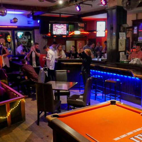 Bar and pool table