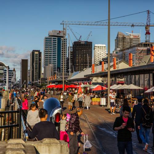People by the wharf