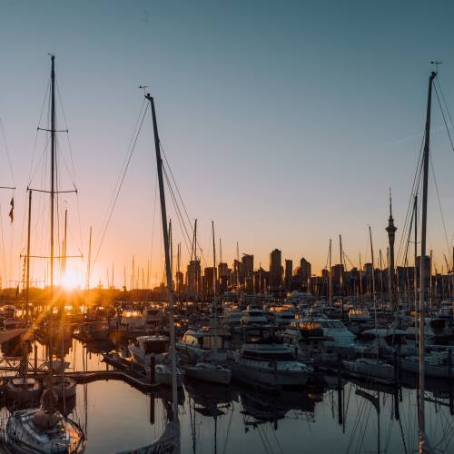 Auckland city sunset