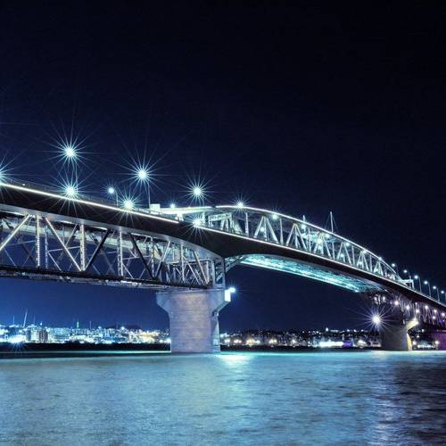 Matariki evening lights bridge