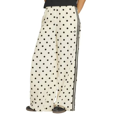 Satin Polka Dots Wide Leg Pant Off White