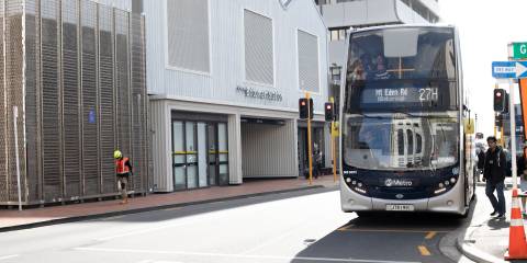 Bus outside Britomart station