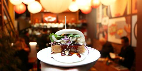Bao on a plate