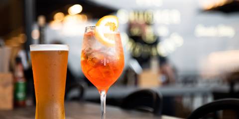 Drink on table