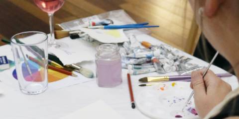 Watercolour and wine