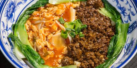 Biang BIang noodle with tomato and egg in meat sauce