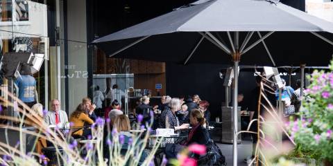 view of people sitting outside at The Store