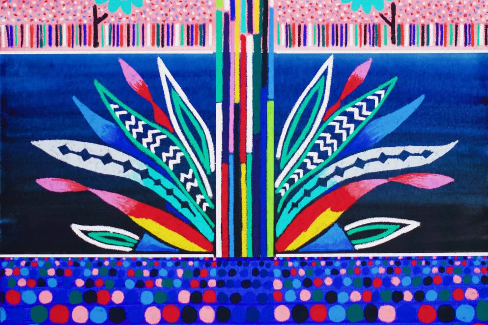 Darryn George, Mara #25, 2020, pastel and acrylic on canvas