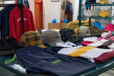 Clothing on display in store