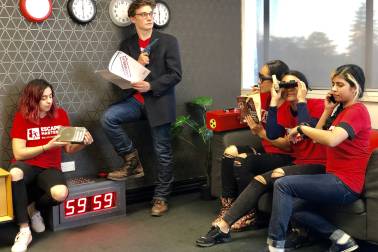 People in an escape room