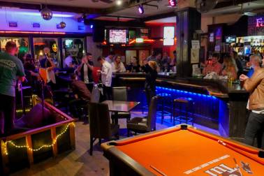Bar and pool table