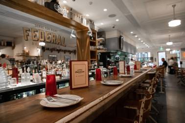 Bar area in Federal Delicatessen