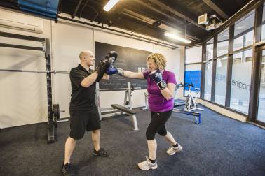 Boxing training session