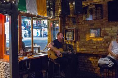 Singer performing in a bar