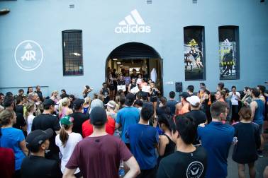 Runners gathered at starting point