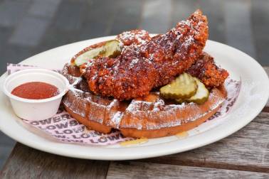 Fried chicken and waffles - Lowbrow 