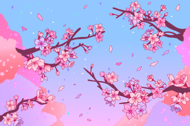 Pink blossom spring