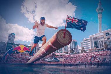 Red Bull up the mast
