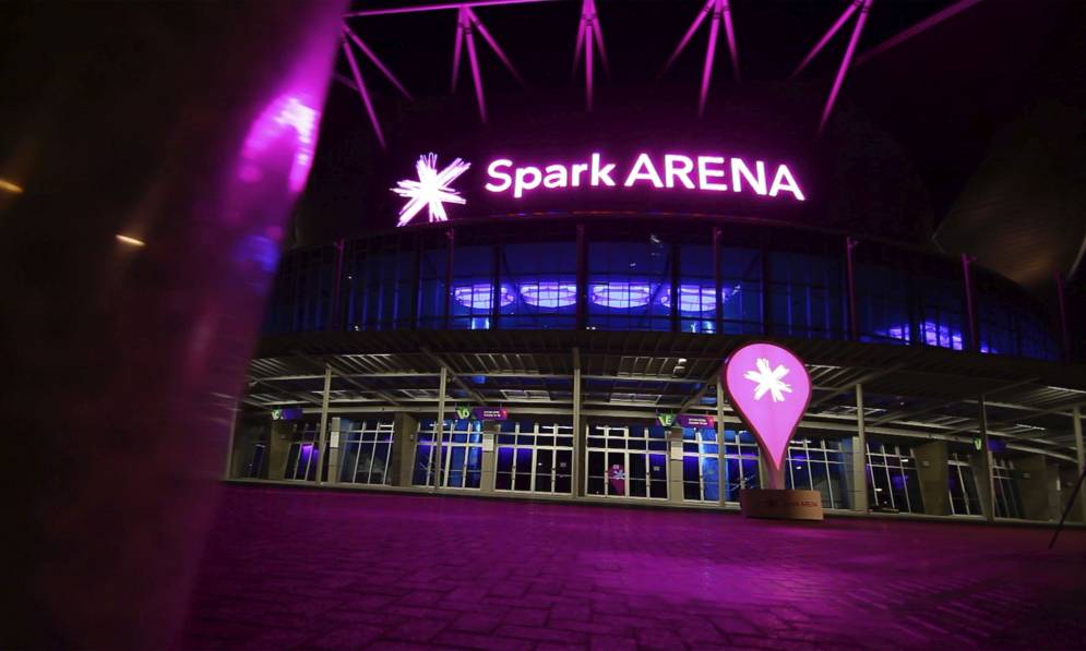 Spark Arena at night 