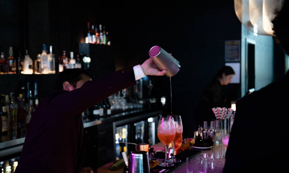 Bartender pouring a drink