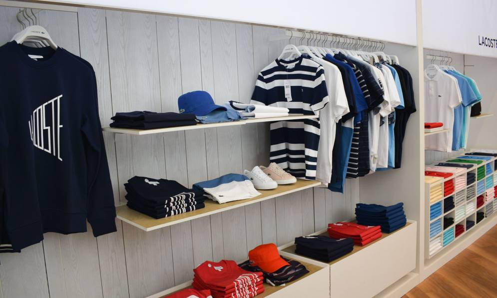 Mens casual clothing on display 