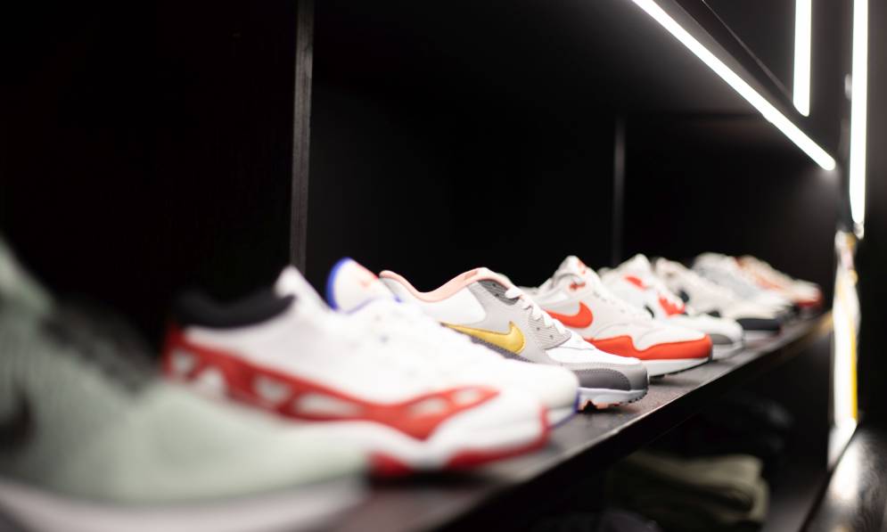 Nike shoes on shelf