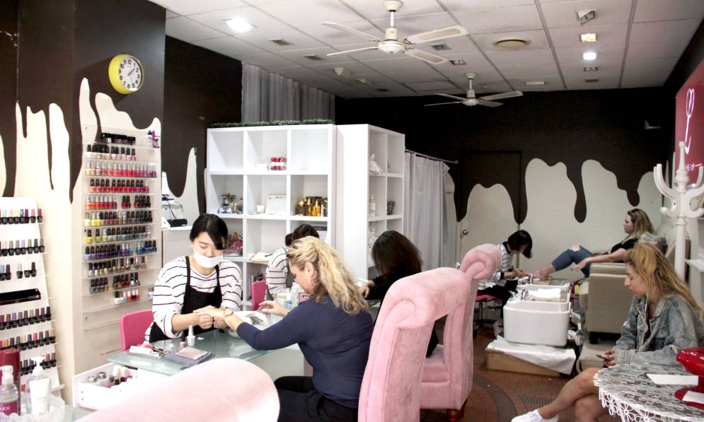 Women in a nail salon 