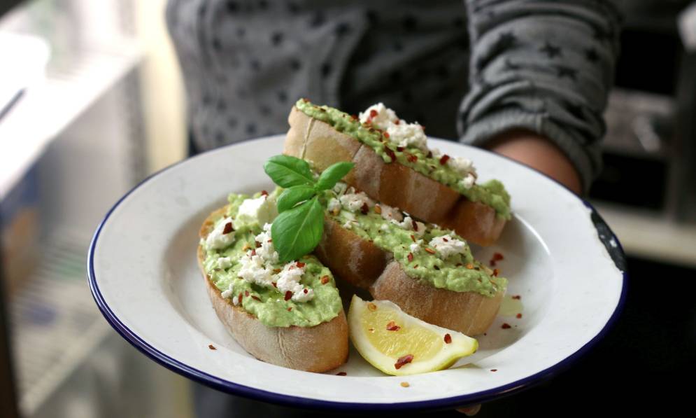 Avocado and feta on toast