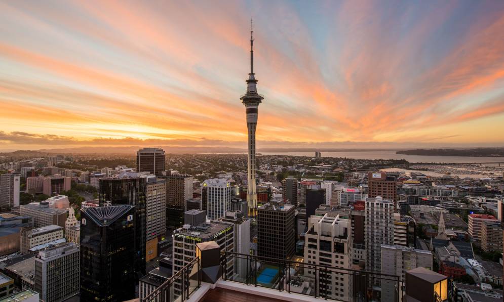 Sunset view of the Sky Tower