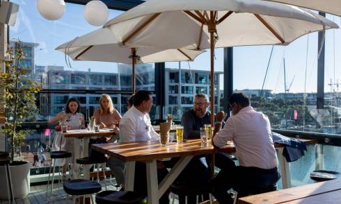 People on rooftop