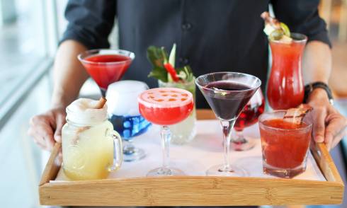 Tray of drinks