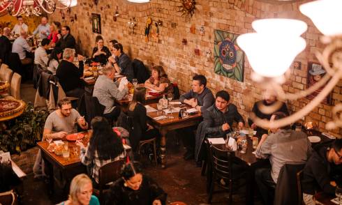 A busy restaurant 