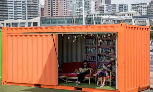 outside of the container