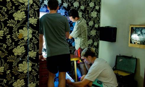 People in an escape room