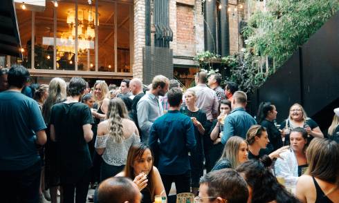 People outdoor socialising