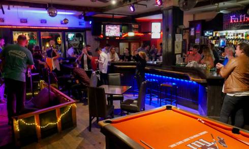 Bar and pool table